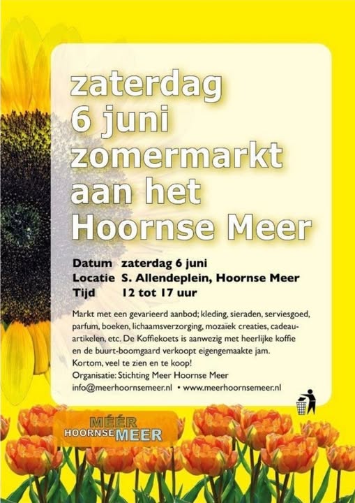 6 Juni zomermarkt Hoornse Meer
