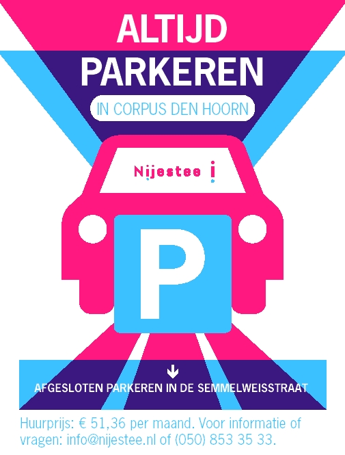 1 HUUR PARKEERGARAGE Semmelweistraat CORPUS flyer