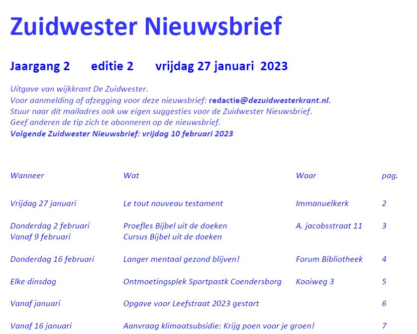 Nieuwsbriefplaatje 26 januari 2023